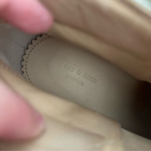 Rag & Bone 39 Harrow Camo Green Stacked Brown Heel Suede Leather Ankle Boots - Picture 6 of 9